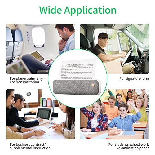 PENCHEN Original PeriPage A4 Paper Printer Direct Thermal Transfer Wirless Printer Mobile 210mm Mini Mobile Photo Printer USB BT Connection with 1 Roll Thermal Paper Support 2''/3''/4'' Paper Width