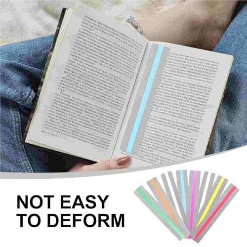 Reading Tracker 48pcs Reading Guide Strips Bookmarks Colored Lamination Tracking Rulers Dyslexia Bookmark Strip Page Marker Students