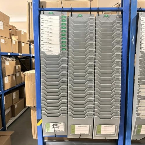 Plastic Timecard Rack, Retractable Time Cards Holder 4.6x6.7inch Cards, Wall Mount Attendance Time Payroll Recorder(5-slot)