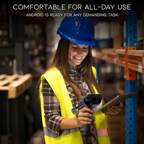 Chainway C61 Wireless Android Pistol-Grip Barcode Scanner Handheld | 2D/1D/QR Barcode Reader | Android 13 (Future Support to 18) | WiFi, BT, Keyboard, Vivid Screen | for Warehouse Inventory Scanning