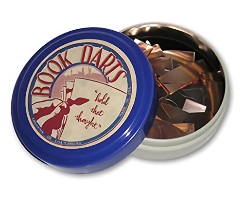 4 Set Book Darts Line Markers - 125 Count Tin Mixed Metals Bookmarkers