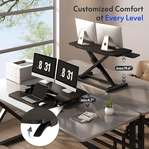 FLEXISPOT 32" Standing Desk Converter, Black