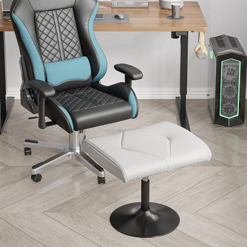 VECELO Office Foot Rest Under Desk Ottoman, Height Adjustable, White