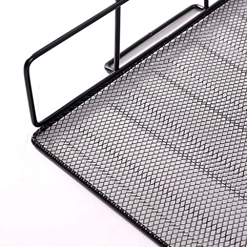 GVRMLDF Stackable Mesh Tray Desktop Organizer Document Letter Paper File Sorter，Office and Home, Black(1 Story)