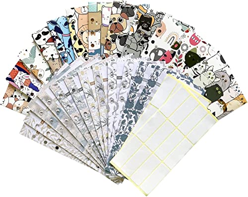 ONMYJFD 26 Pieces A6 Binder Budget Cash Envelope System for Money Savings Animal Theme,with Expense Tracker Sheets for Finance Record