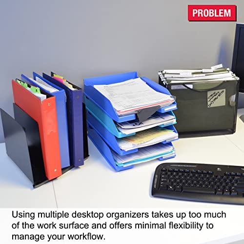 Ultimate Office VersaFile Desktop File Organizer and Sorter, Gray/Black