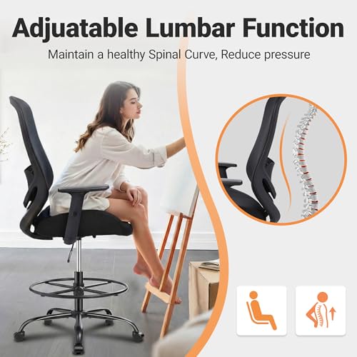 Drafting Office Chair Big and Tall 450lbs Heavy Duty for Standing Desk