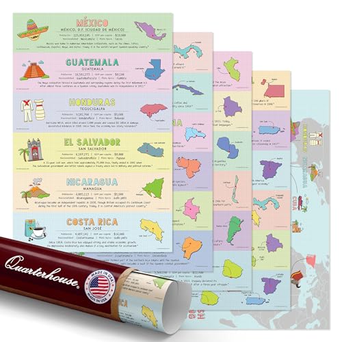 Quarterhouse 5 Poster Spanish Language Countries and Map Classroom Set