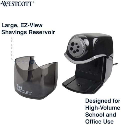 Westcott iPoint Heavy Duty Electric Pencil Sharpener for Home, School, and Office