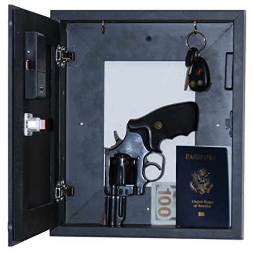 Concealable and Lockable Quick Access Wall Safe, Hidden Gun Safe
