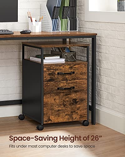 VASAGLE 2 Drawer File Cabinet, Rolling Printer Stand