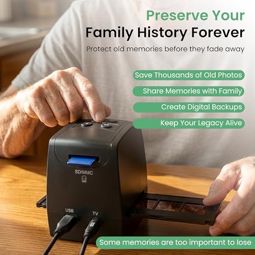 Memory Vault Box Negative Scanner, Converts 135 Film & Slides to Digital