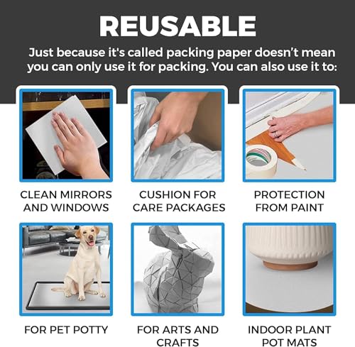 Packing Paper for Moving 1000 Sheets Newsprint Paper for Packing Wrapping, Wrapping Paper for Packaging Fragile Glass Chinas, Must Have Packing Supplies for Moving Boxes (12 * 24in)