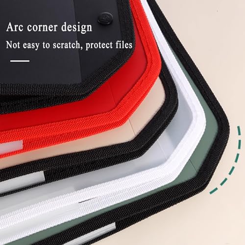File folders, for documents,Folders 2 Pack Expanding Wallet Document Organizer, A4 Size Accordion Folder with Double Button/Red