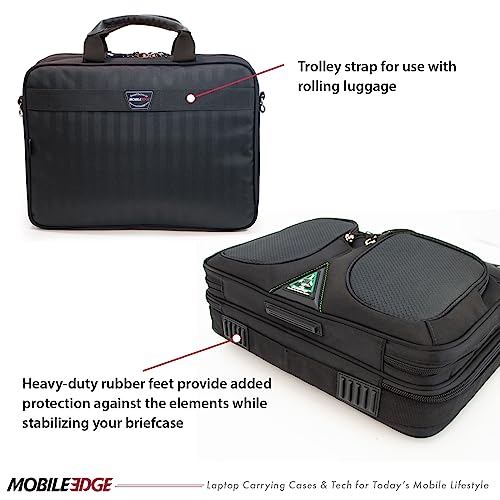 Mobile Edge ScanFast Laptop Briefcase Bag for Men and Women, for 16" PC and Compatible with MacBook 17", TSA Checkpoint Friendly, Black