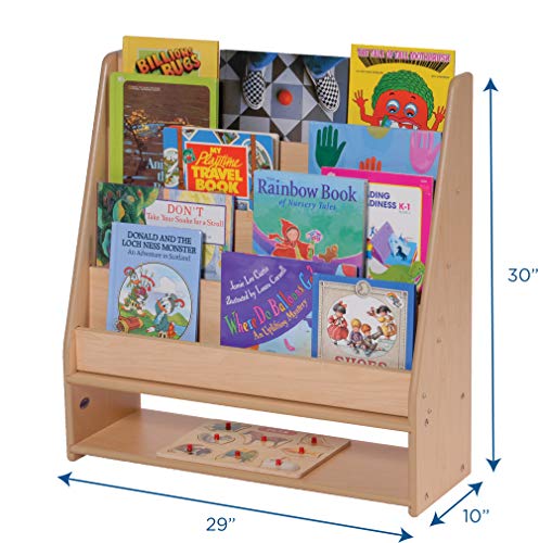 Angeles Value Line Book Display, 29" L x 30" H, Kids Storage Organizer, Kids Bookshelf for Classroom, Playroom, Nursery, Montessori School, Natural