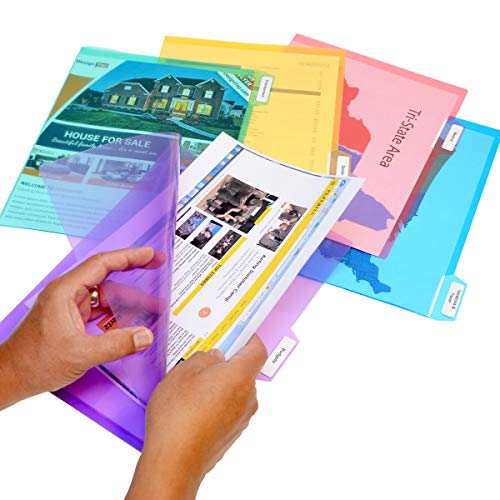 Ultimate Office Poly Color File Folders Letter Size, 5th-Cut Tabs, Set 100