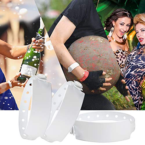Wristall White Plastic Wristbands 500 Pack Waterproof for Events