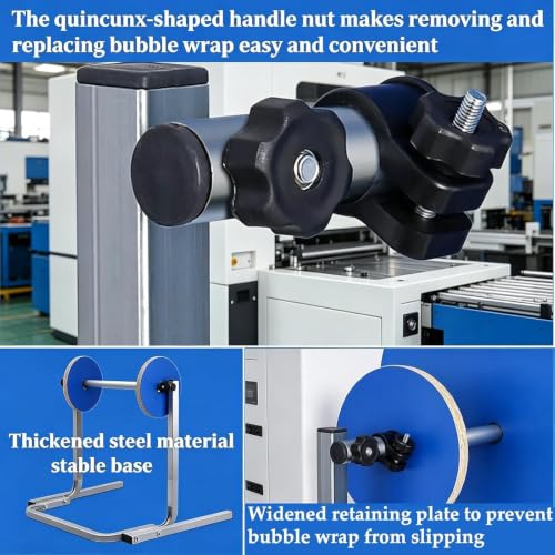 Wsexyy Bubble Wrap Roll Dispenser, Vertical Bubble Wrap Dispenser, Thickened Galvanized Steel, Fits 30-120cm Wide Film, for Packing, Moving and Shipping