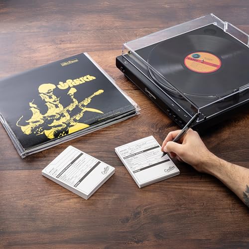 Carstens Records Vinyl Record Catalog Cards – 4 x 5.25 Inches, White, Pack of 100 – Printed Collector Cards, Double-Sided – Vinyl Record Accessories for Collectors