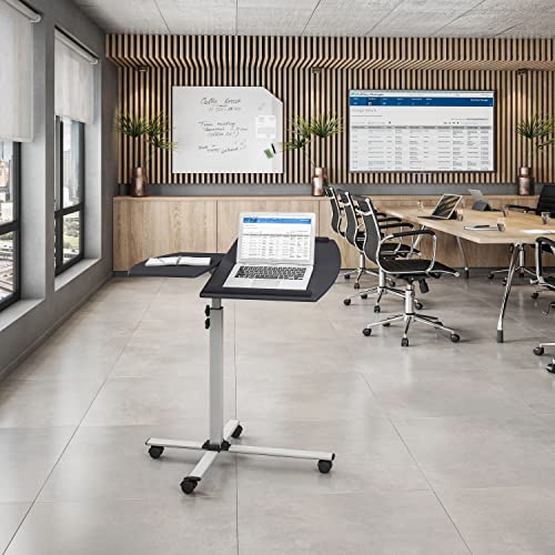 Techni Mobili Adjustable Height Rolling Laptop Cart w/ Tilting Top Graphite