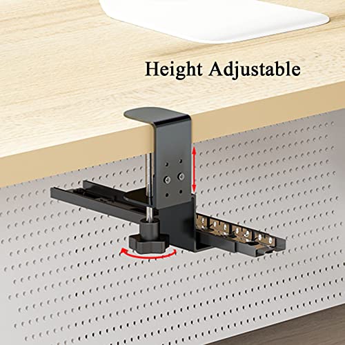Under Desk Keyboard Tray With Mouse Pad - 55/64/75X24Cm Pull-Out Platform Drawer Keyboard Mouse Holder - Punchless Slides Keyboard Shelf With Sturdy C-Clamp, Office Desk Exten.Walnut-55*24 cm/22*9 In