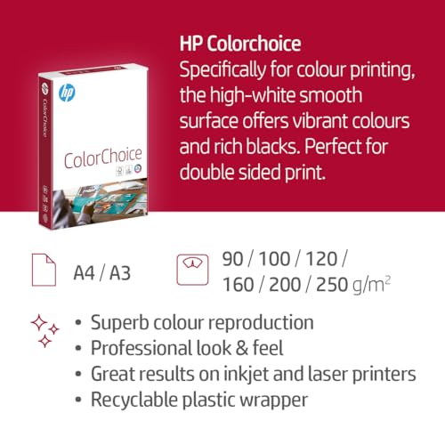 Hewlett Packard Color Choice FSC A4 200 gsm 250sh/RM 4rm/BX, White