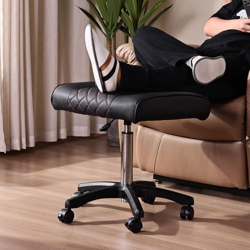 Frassie Footrest Stool Under Desk Mobile Gaming Foot Stool with Wheels