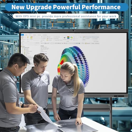 Tiburn INSPUR 65" Ultra 4K UHD Smart Board | Android 13 & Windows 11 Pro Dual OS, 8-Line Array Mic, Auto-Framing Webcam, Enterprise whiteboard for Office, Classroom, Conference Wall Mount Included