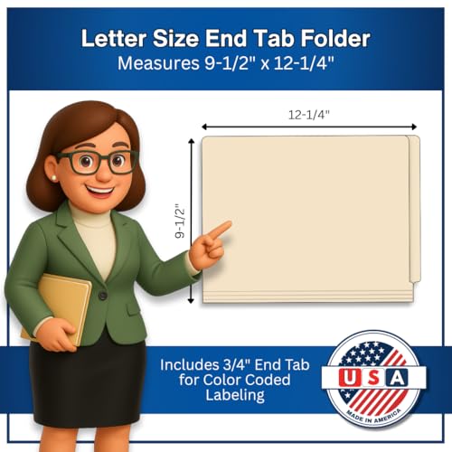 Manila Pocket File Folders, Doctor Stuff, Letter Size End Tab Folder with Full Pocket on Inside Back Opening Away from Spine, 14 pt Manila Stock, Carton of 250