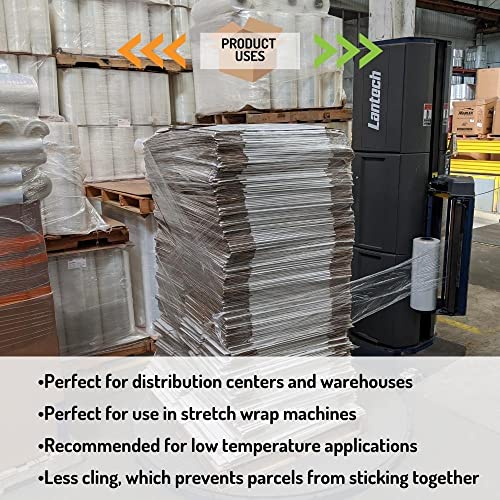 PSBM Blown Machine Stretch Wrap, 1 Roll 20 Inch x 5000 Feet 90 Gauge Heavy Duty Clear Plastic Wrap Industrial Strength Shrink Film for Moving, Packing & Shipping
