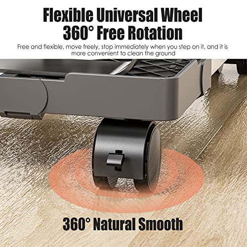 WAOCEO CPU Stand Mobile CPU Holder Stand, Floor CPU Rolling Stand Adjustable PC Tower Stand Mobile PC Cart Holder with Locking Caster Wheels - Black Computer Tower Stand