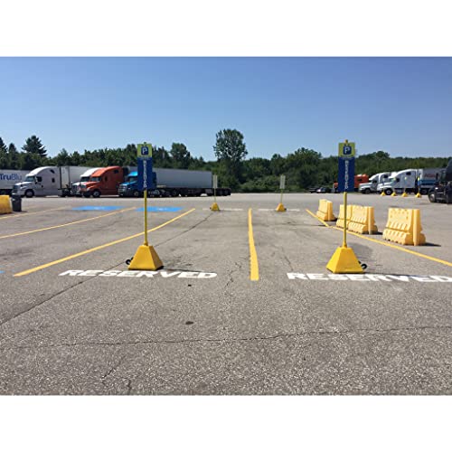 Ideal Shield Portable Sign Base with 96" Sign Holder Post, Black, Includes Adjustable Sign Brackets and Wheels