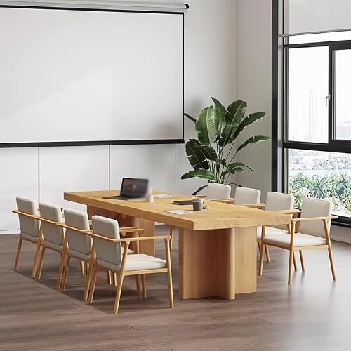 LINKIO Home Office Desks Solid Wood Large Conference Table Long Table Simple Desk Workbench Training Long Table Computer Table Desk(180cm)