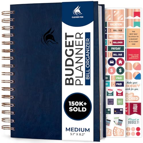 Clever Fox Budget Planner & Monthly Bill Organizer, Medium Dark Blue