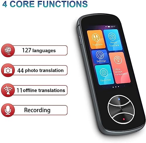 EliteBloom Language Translating Device, Portable Real Time Translation, Portable Foreign Language Real Time Way Translations, Languages P Translator,