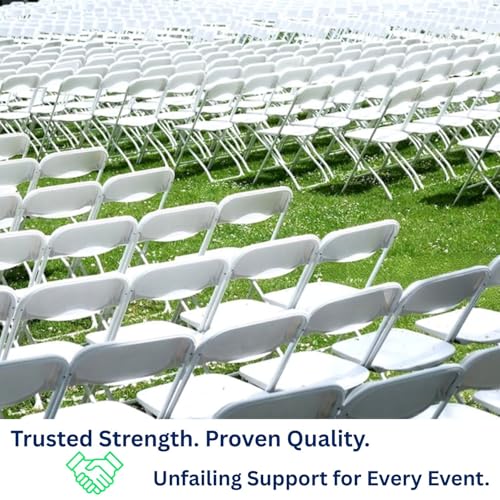 hiLISS White Folding Chairs 10-Pack,Portable Events Chairs, Plastic Folding Chair, Stylish 650 lb Capacity for Party, School and Church