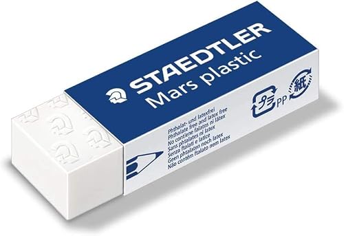 Staedtler Mars Eraser, Plastic, Phthalate and Latex-Free, 10 Erasers in White