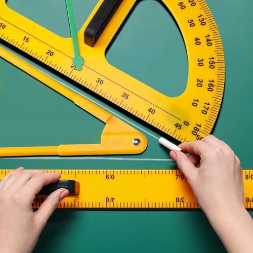 Magnetic Geometry Tool, School Supplies Protractor Compass Set, Teacher Multi Purpose Math Teaching Aids, Protractor Set, Magnetic Function May Vary with Blackboard Surface