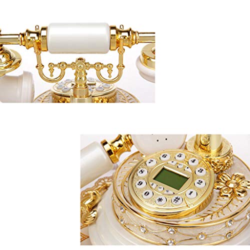 Telephone Antique Telephone European Antique Retro Phone Creative Fashion Home Landline Garden Office Telephone Landline WD (White b)