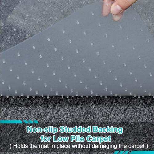 Office Chair Mat for Carpet, 2 Pack, 47'' x 59'' Clear Floor Mat for Carpeted Floors, Thick and Sturdy Carpet Protector with Grips, Easy Glide and Flat Without Curling., Transparent