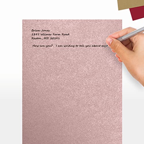LUXPaper 8.5" x 11" Cardstock | Letter Size | Misty Rose Metallic - Sirio Pearl | 111lb. Cover | 1,000 Qty