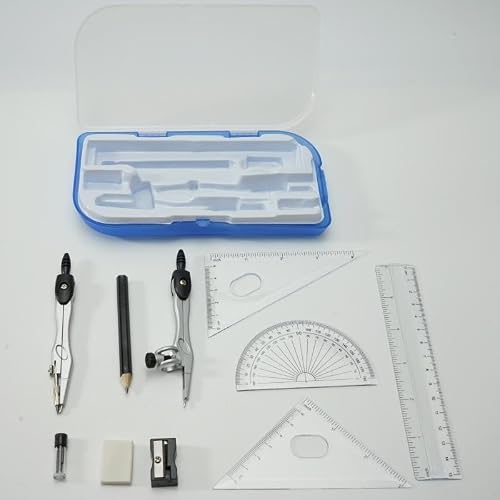 QVEZPRYX Set of Compasses Stationery Ruler Mathematical Tools