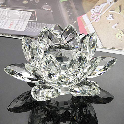 Chandelier Crytal 60mm-200mm Crystal Lotus Flower Crafts Glass Paperweight Ornaments Figurines Home Wedding Party Decor Gifts Souvenir - (Color: topaz/Size: 200mm)