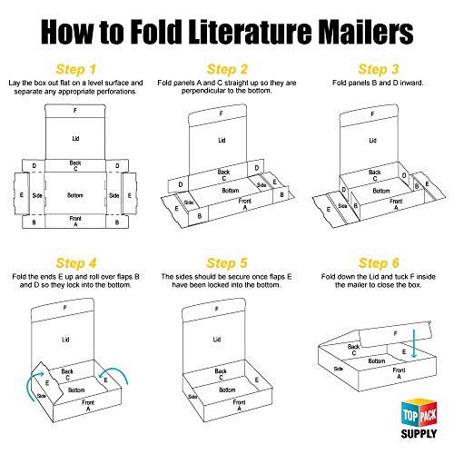 Top Pack Supply Literature Mailers, 14 1/4" x 11 1/4" x 2", White (Pack of 50)