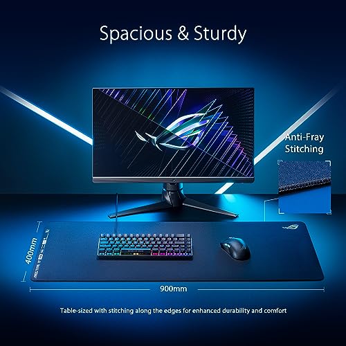 ASUS ROG Hone Ace XXL Gaming Mouse Pad – 35.4” x 15.7", (XXL Size), Extra-Cushioning, Table-Sized for Wide, Smooth Glide and Control, Water/Oil/Dust-Resistant, Extra-Soft Non-Slip Rubber Base - Black