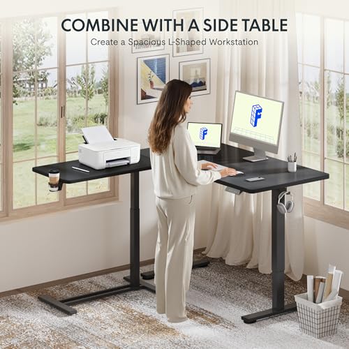 FLEXISPOT 28" Mobile Standing Desk Pneumatic Lift Computer Workstations