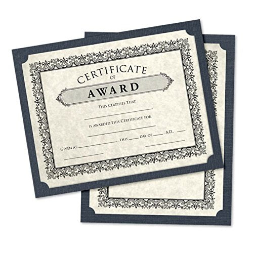 LUXPaper 9.5" x 12" Single Certificate Holders | Nautical Blue Linen | 100lb. Cover | 250 Qty