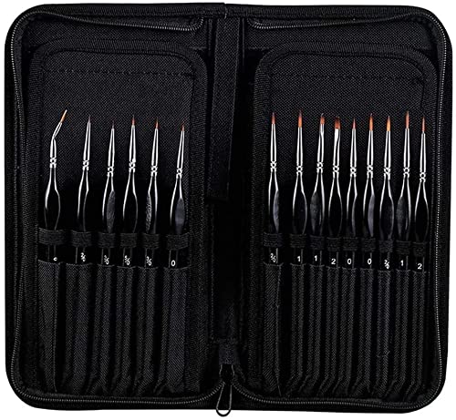 Feilx 15Pcs Miniature Painting Brushes Kit Professional Mini Fine Paint Brushes Set Detail Paint Brush Set Paintbrush Sets