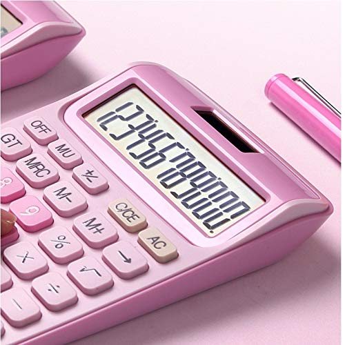 12 Digit Desk Calculator Large Buttons Financial Business Accounting Tool Big Battery and Solar Power